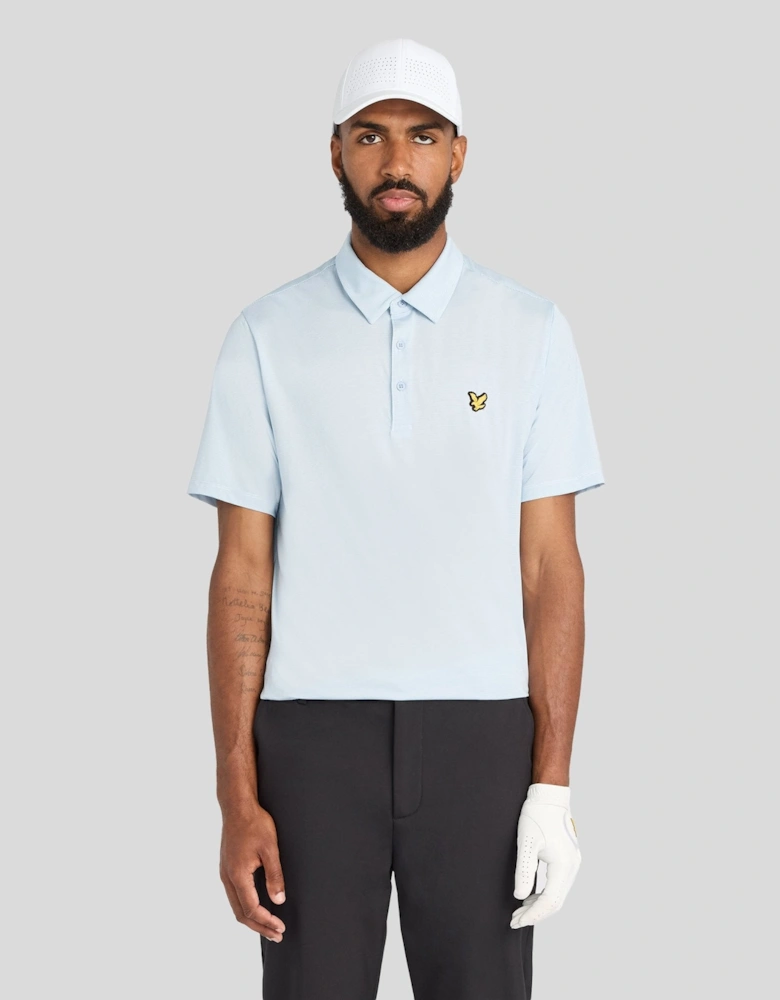 Microstripe Technical Polo Shirt