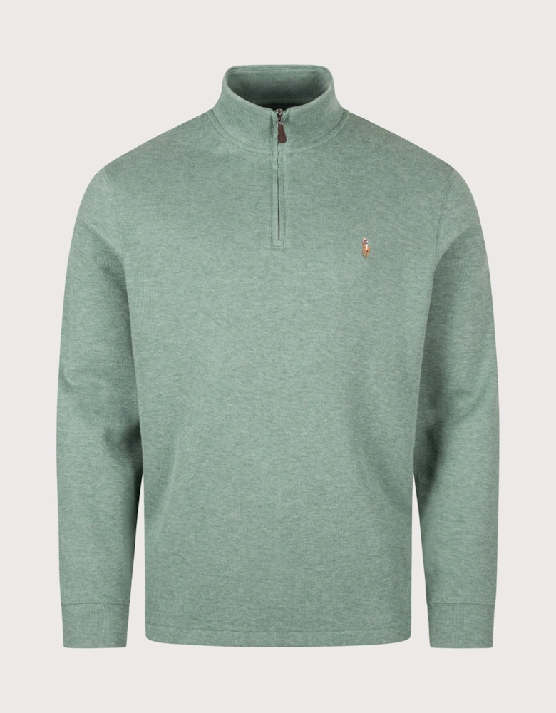 Loose Fit Estate-Rib Quarter Zip Knit Jumper