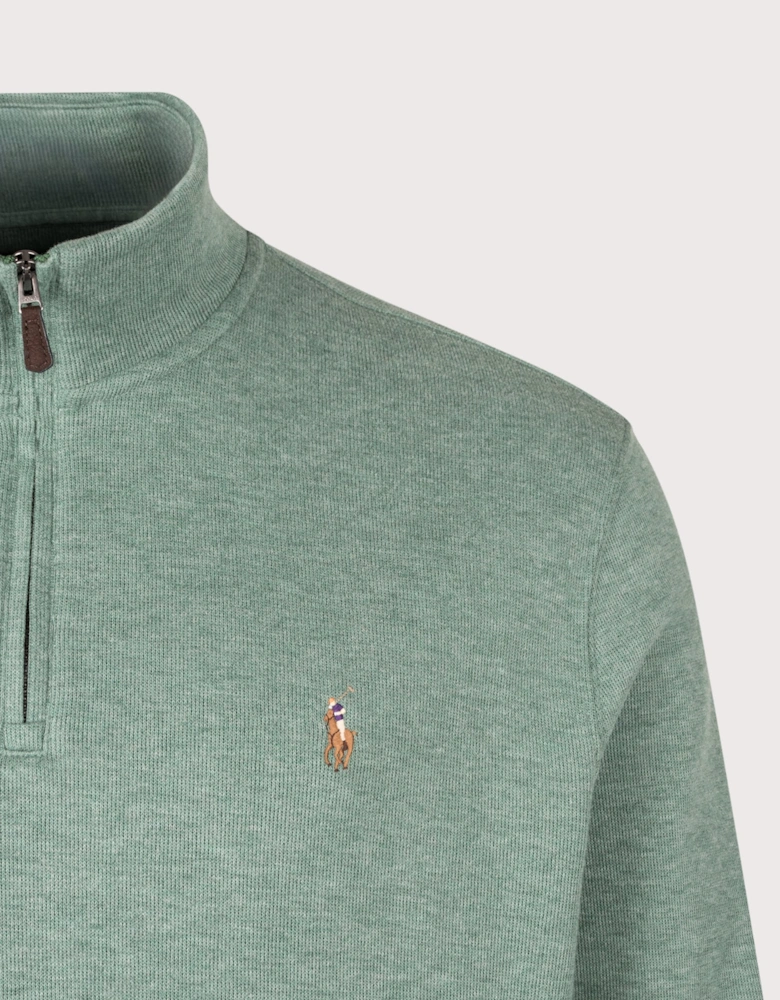 Loose Fit Estate-Rib Quarter Zip Knit Jumper