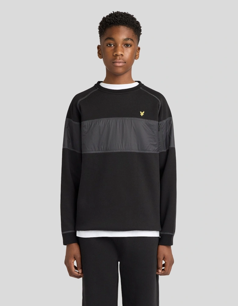 Contrast Panel Crew Neck Sweatshirt
