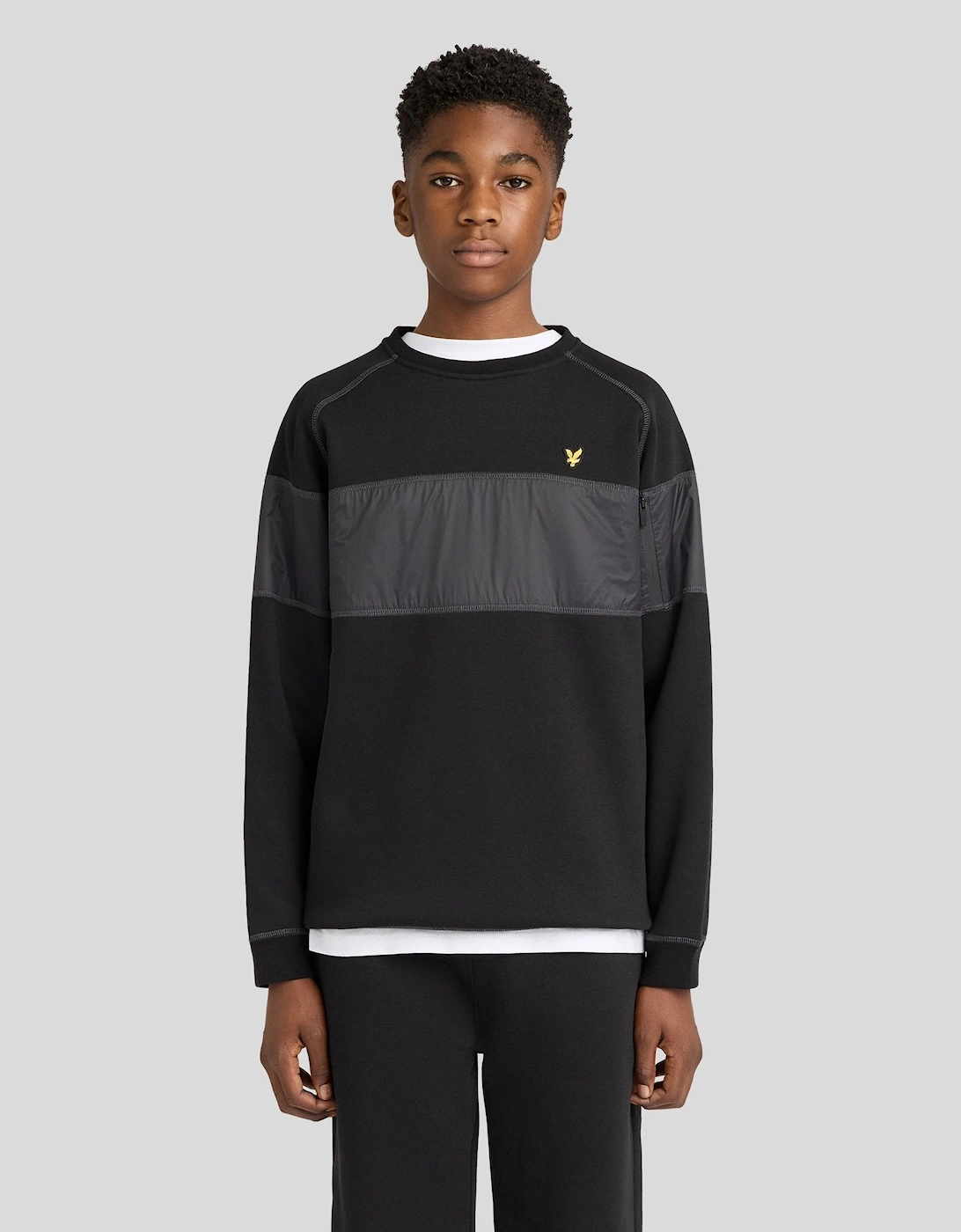 Contrast Panel Crew Neck Sweatshirt