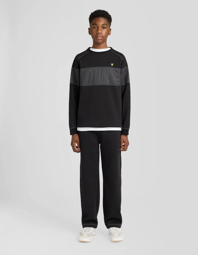 Contrast Panel Crew Neck Sweatshirt