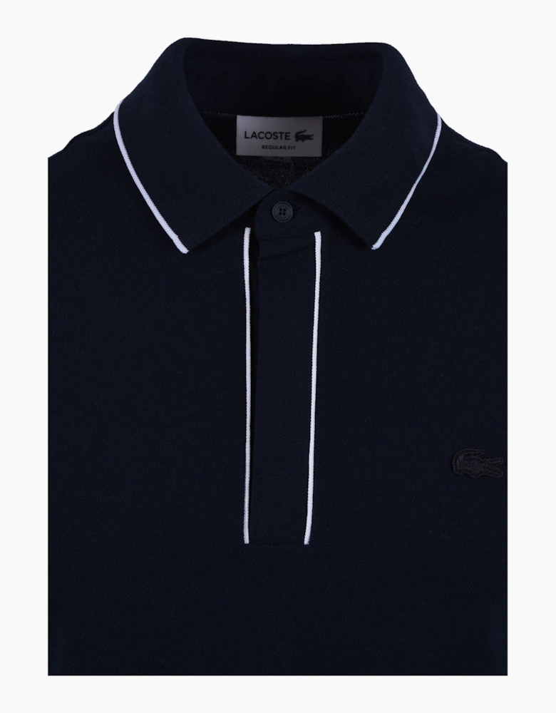 Lacoste Paris Tipped Placket Polo Midnight Blue