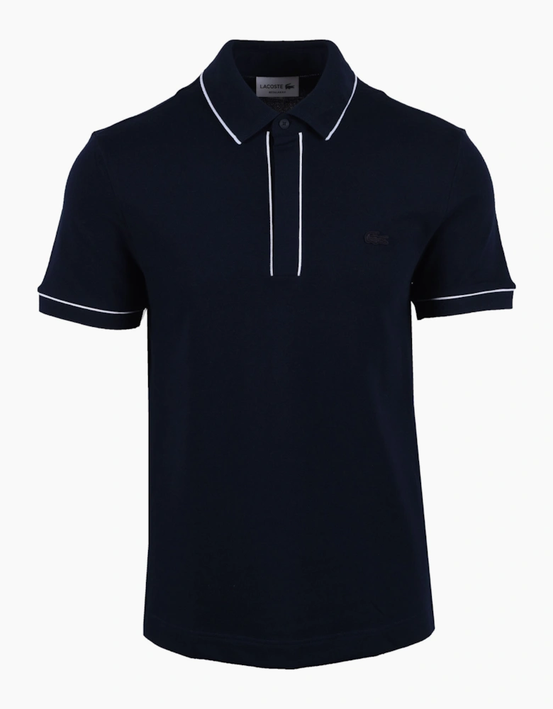 Lacoste Paris Tipped Placket Polo Midnight Blue