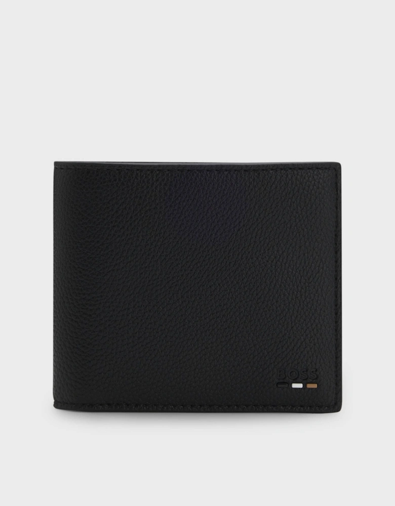BOSS Orange Ray Mens Faux-Leather Folding Wallet with Signature-Stripe Trim - Black 001