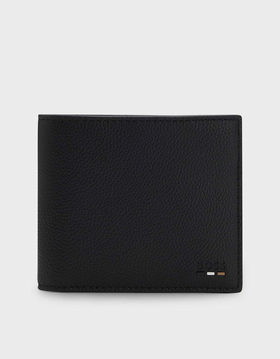 BOSS Orange Ray Mens Faux-Leather Folding Wallet with Signature-Stripe Trim - Black 001