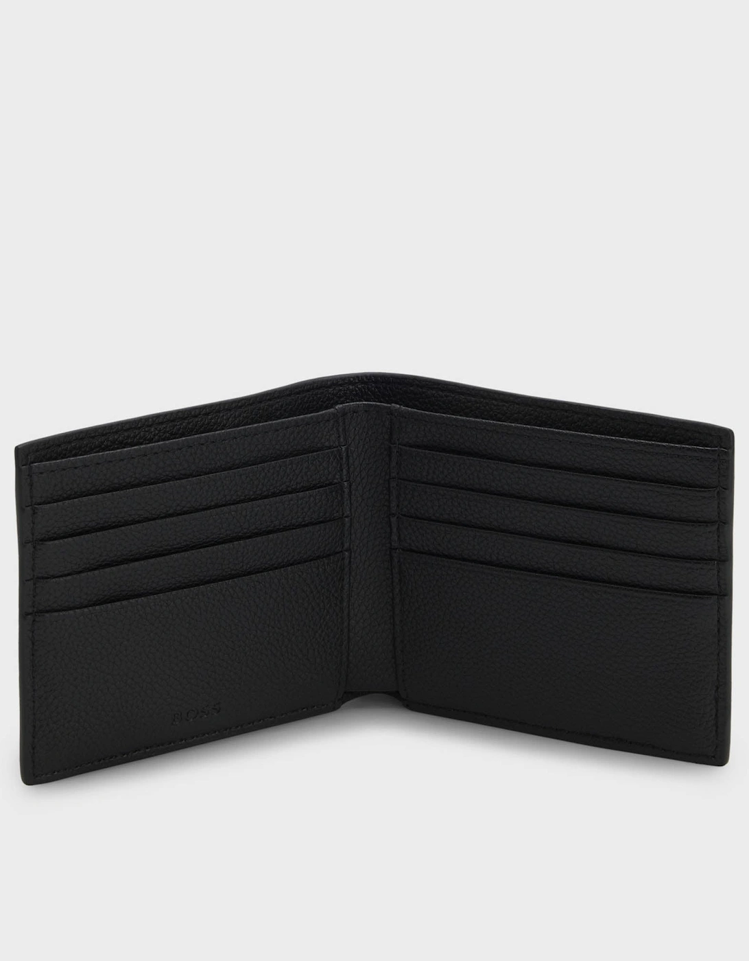 BOSS Orange Ray Mens Faux-Leather Folding Wallet with Signature-Stripe Trim - Black 001