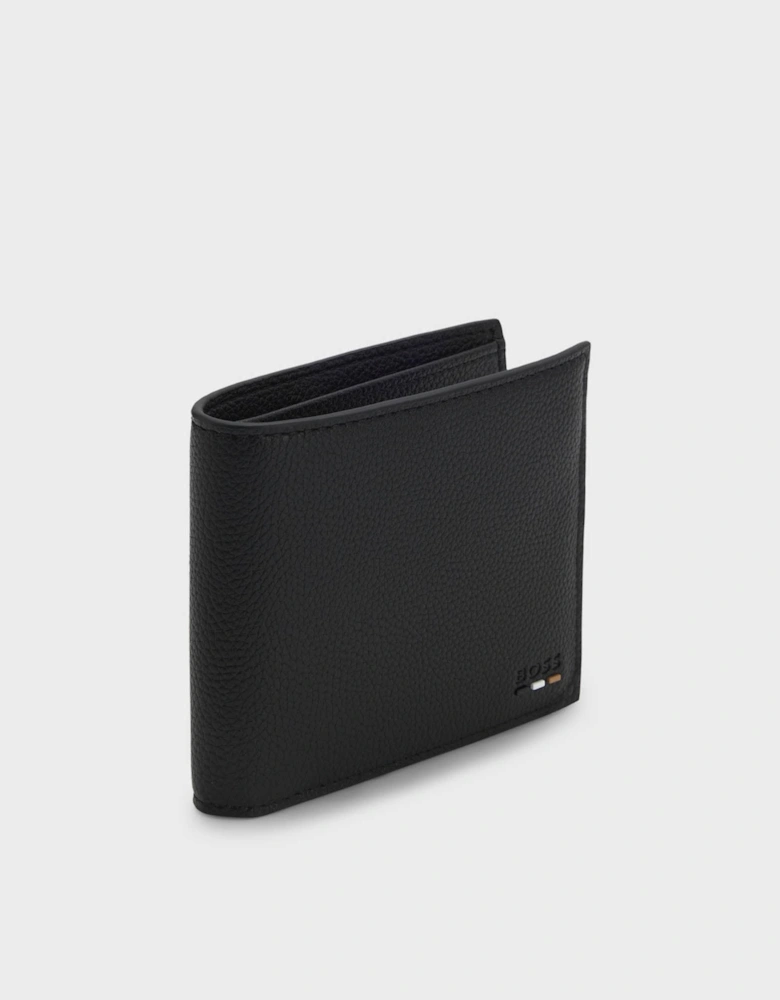 BOSS Orange Ray Mens Faux-Leather Folding Wallet with Signature-Stripe Trim - Black 001