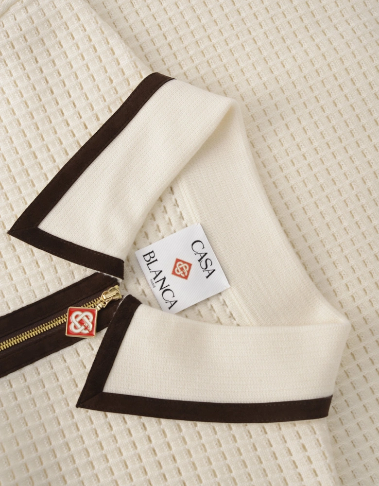 Waffle Stitch Polo Shirt Cream