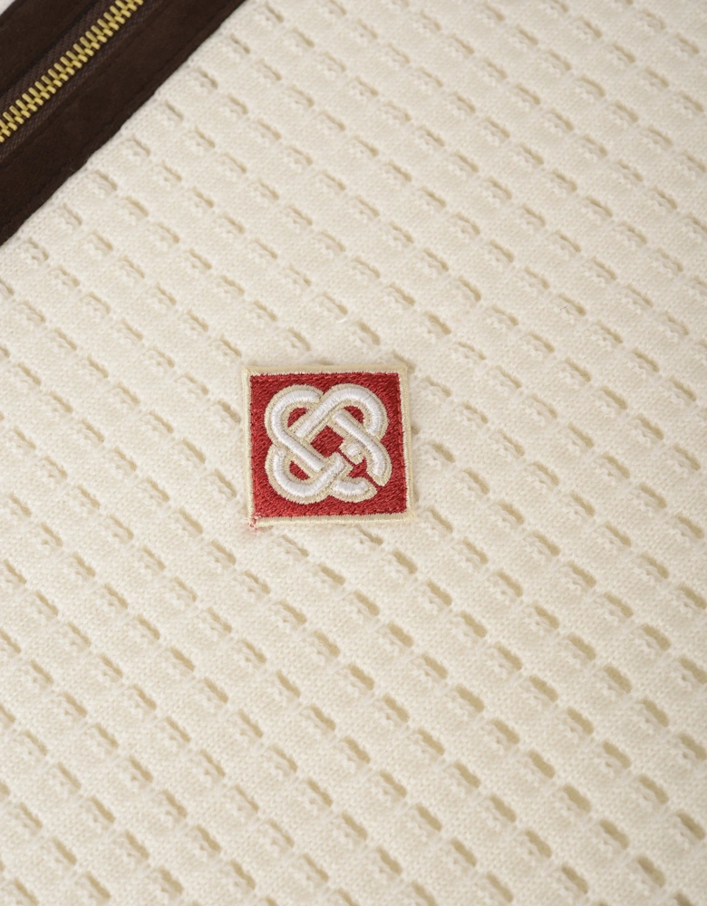 Waffle Stitch Polo Shirt Cream