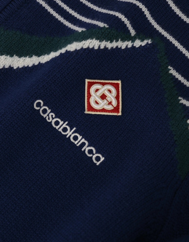 Pyramid Jacquard Jacket Blue