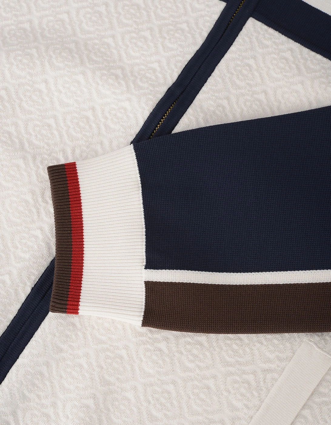 Cafe Stripe Zip Up Jacket Navy
