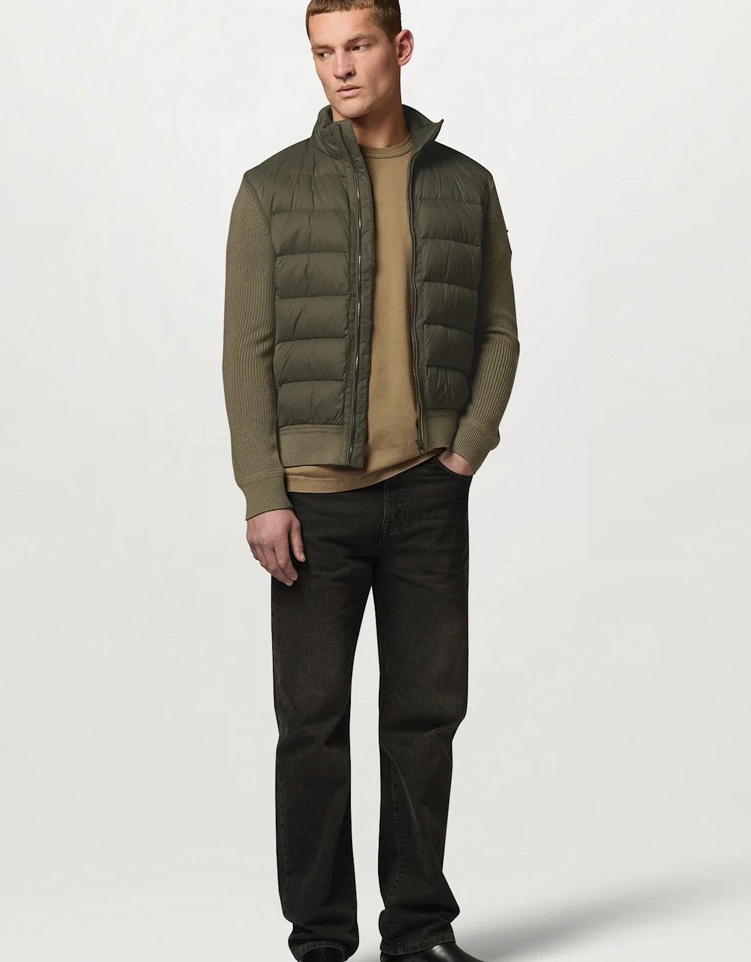 Compound Hybrid Cardigan Green