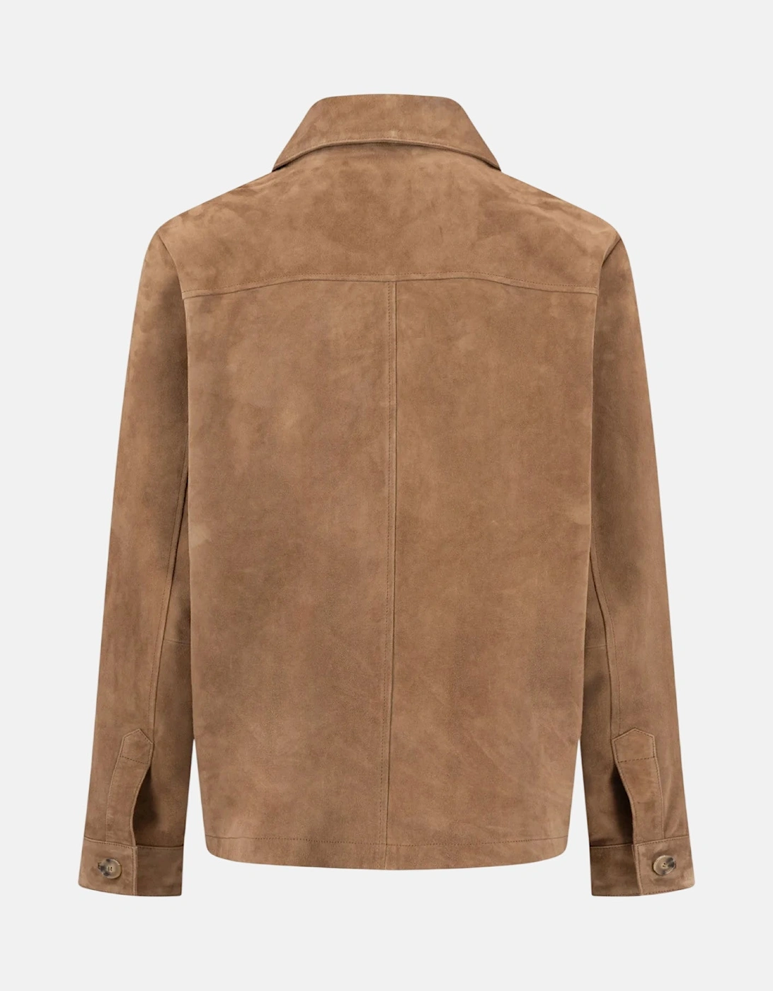 Suede Leather Front Pocket Jacket Elephant Grey Affogato