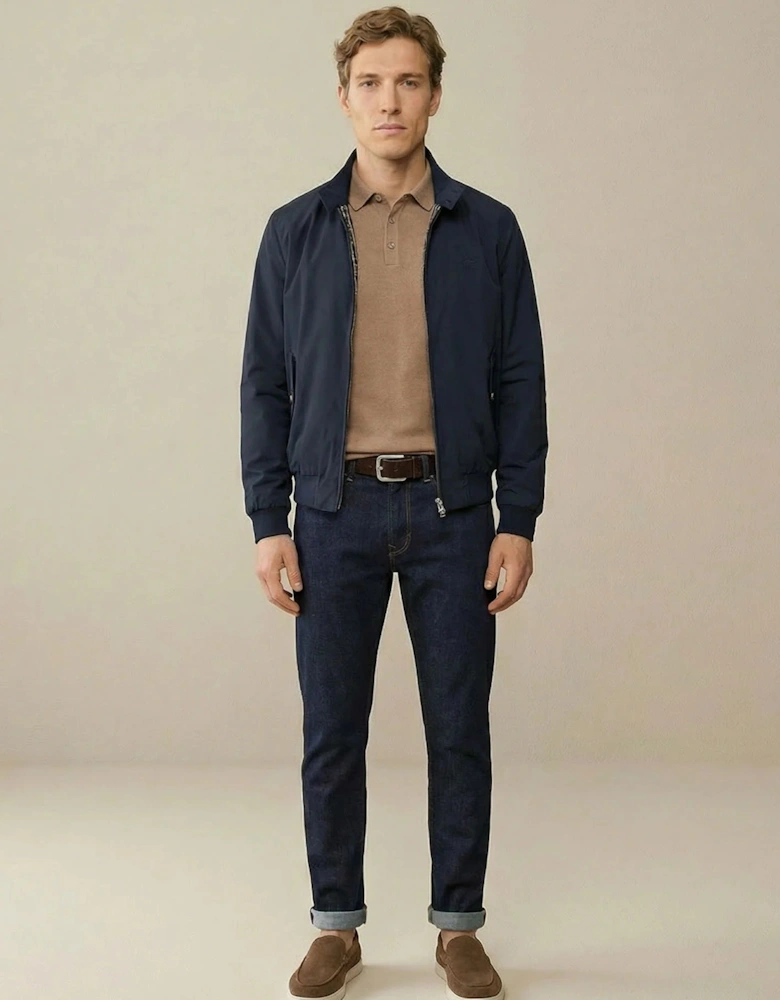 Stand Collar Harrington Jacket Dark Navy