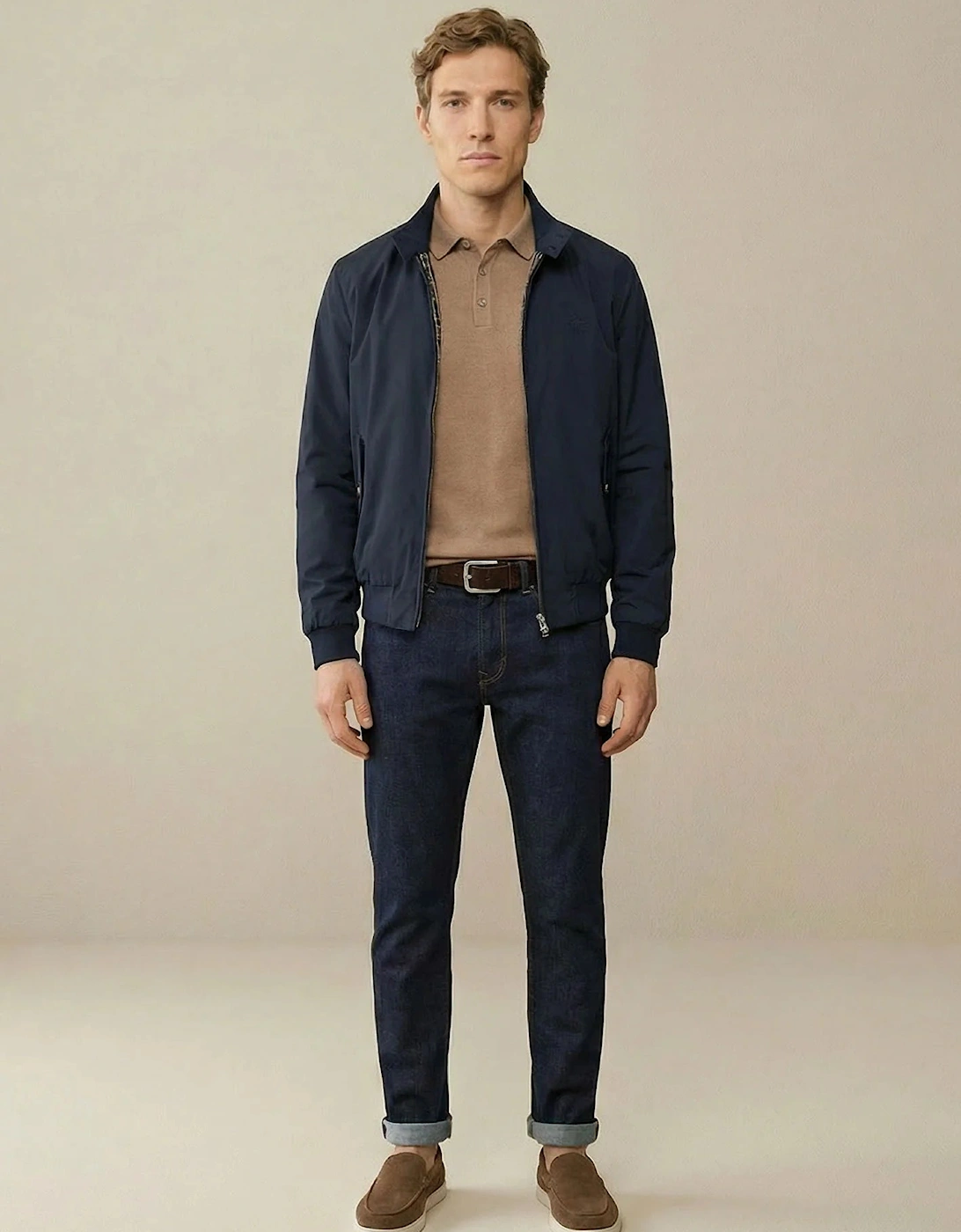 Stand Collar Harrington Jacket Dark Navy