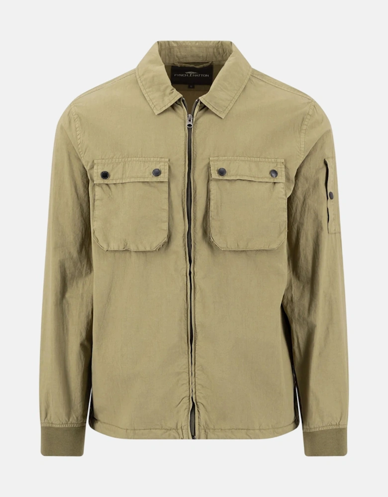 Garment Dyed Overshirt Dark Khaki