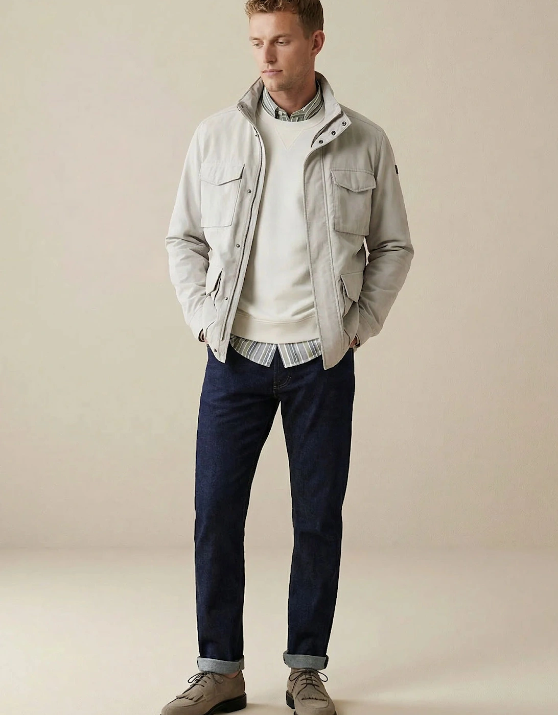 Stand Collar Field Jacket Cement