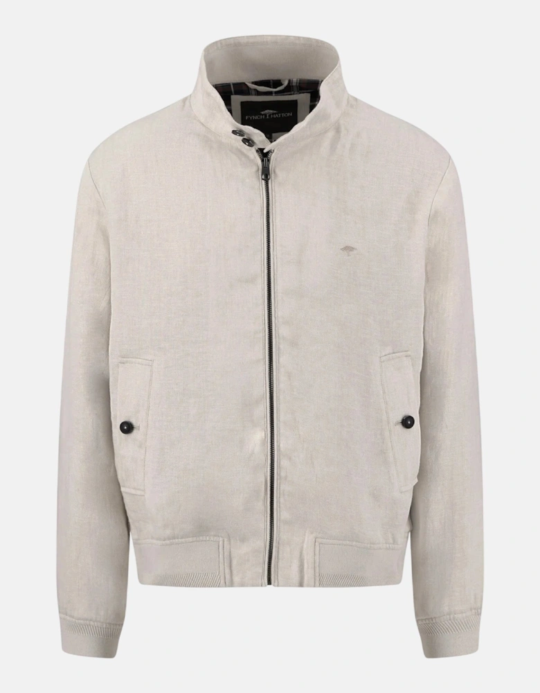 Pure Linen Harrington Jacket Cement