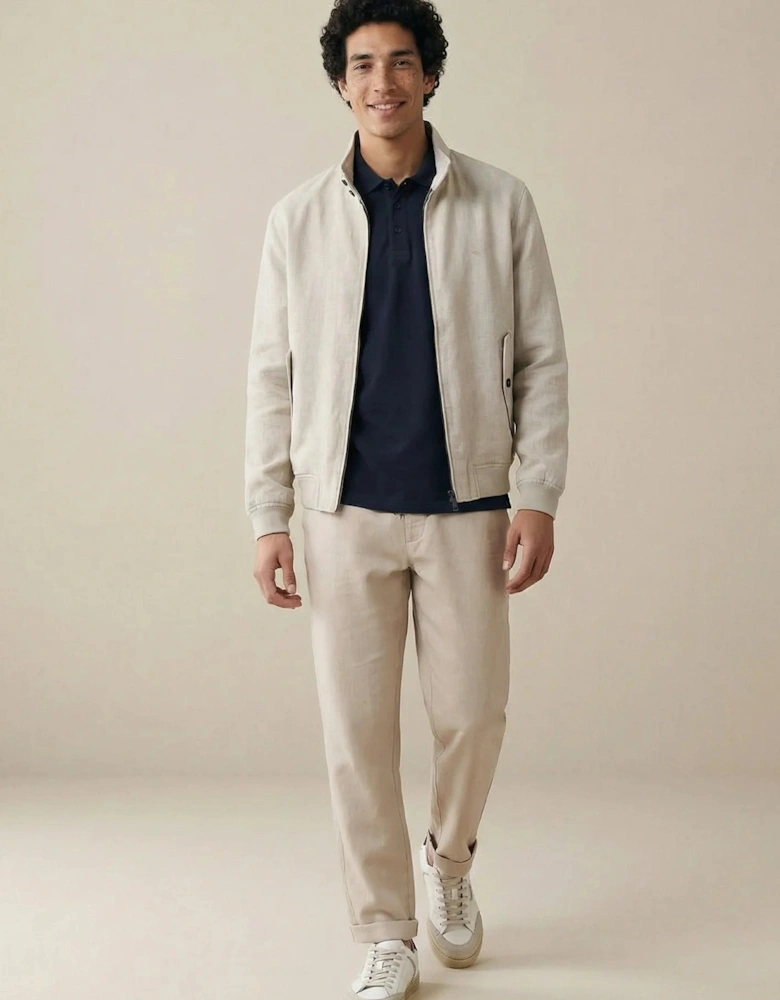 Pure Linen Harrington Jacket Cement