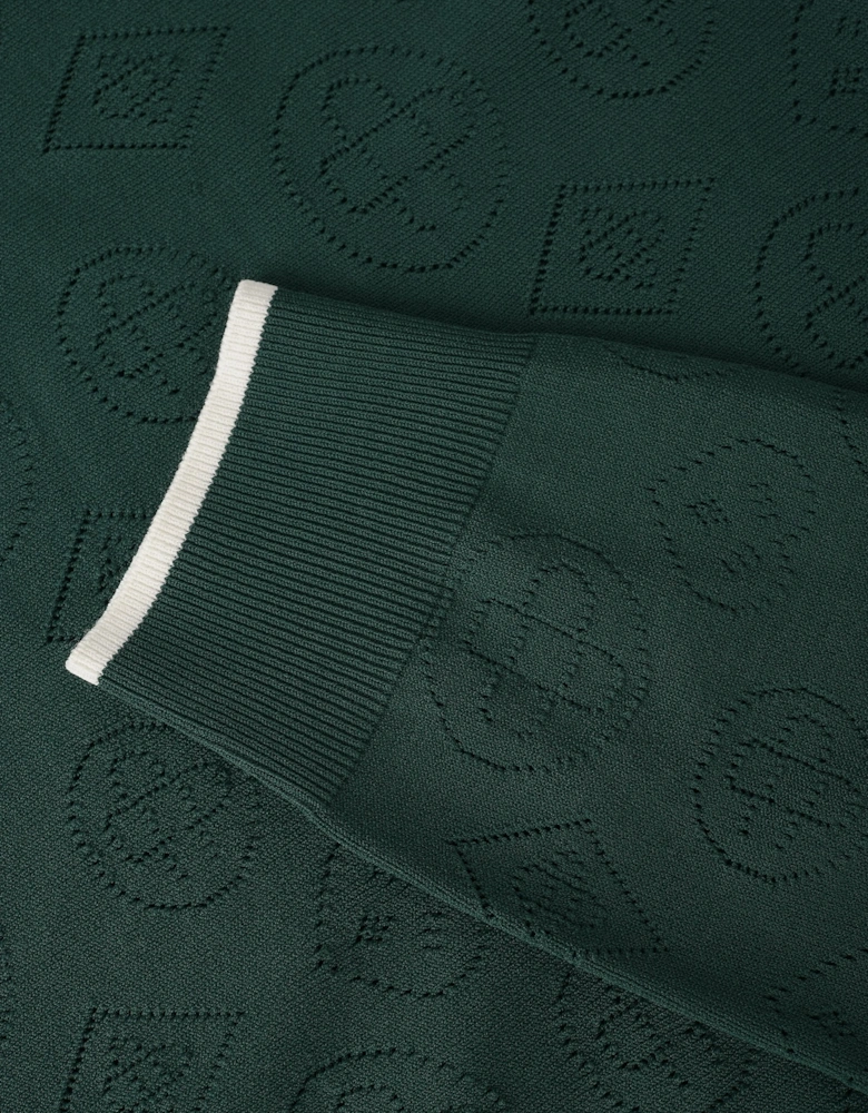 Pointelle Ls Polo Shirt Green
