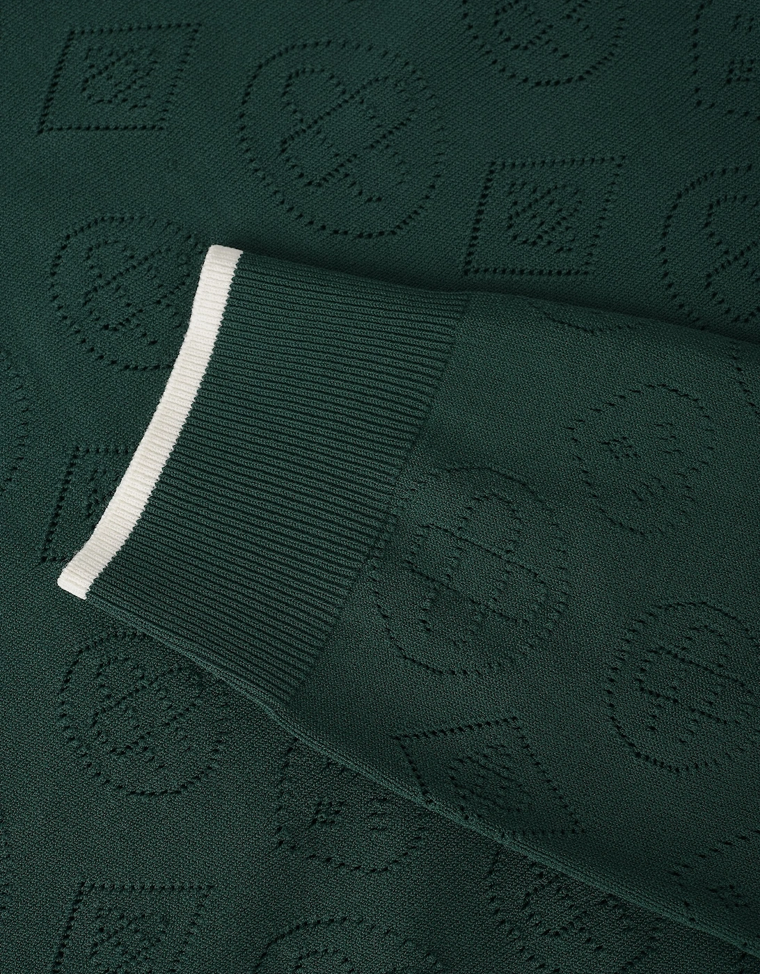 Pointelle Ls Polo Shirt Green