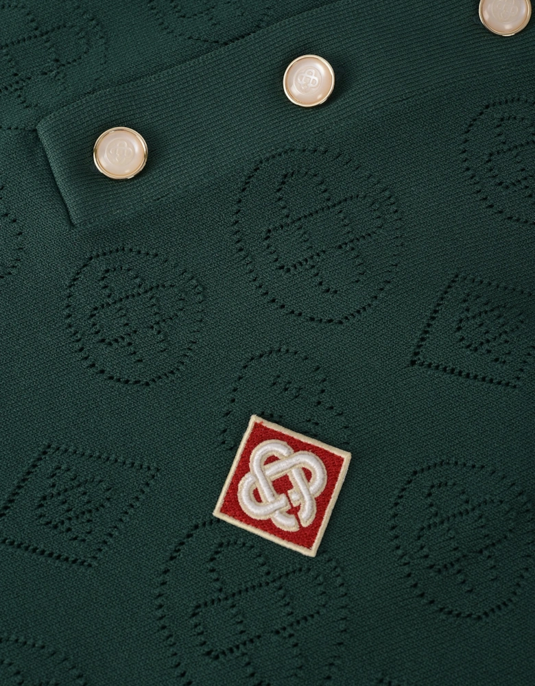 Pointelle Ls Polo Shirt Green