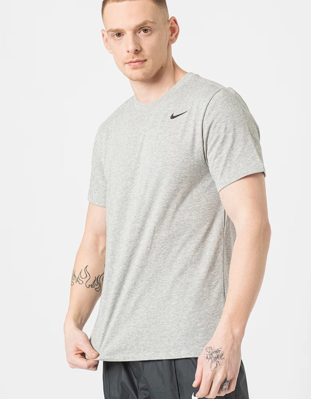 Nike Mens Club Swoosh Dri-FIT Training T Shirt in Grey