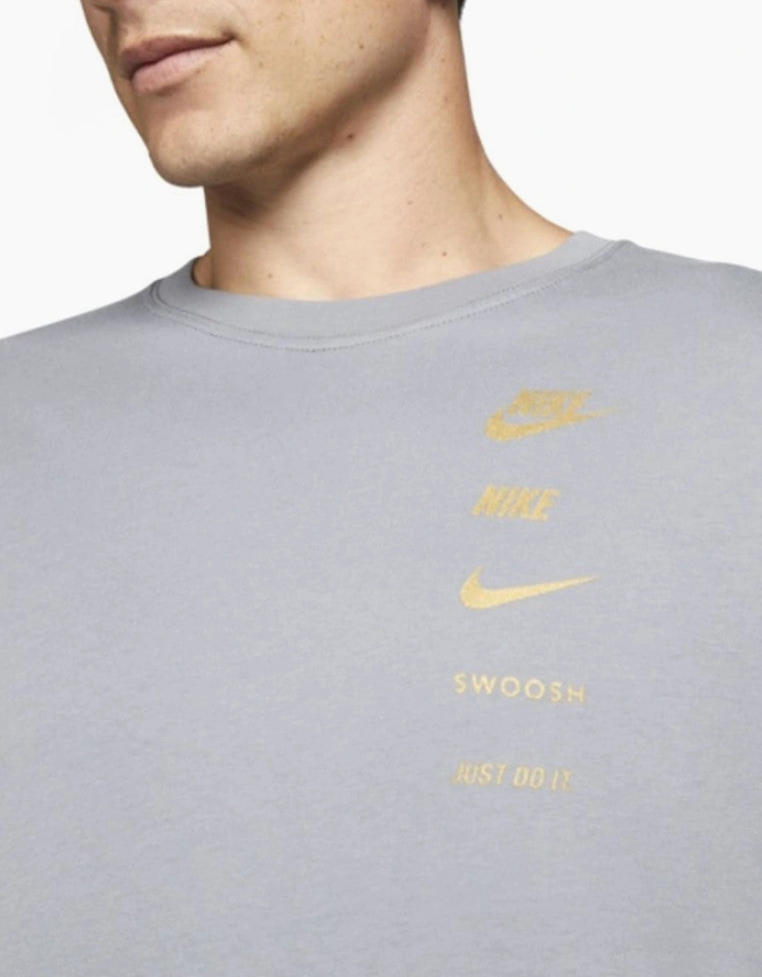 Nike Mens Standard Issue Sportswear T Shirt in Grey