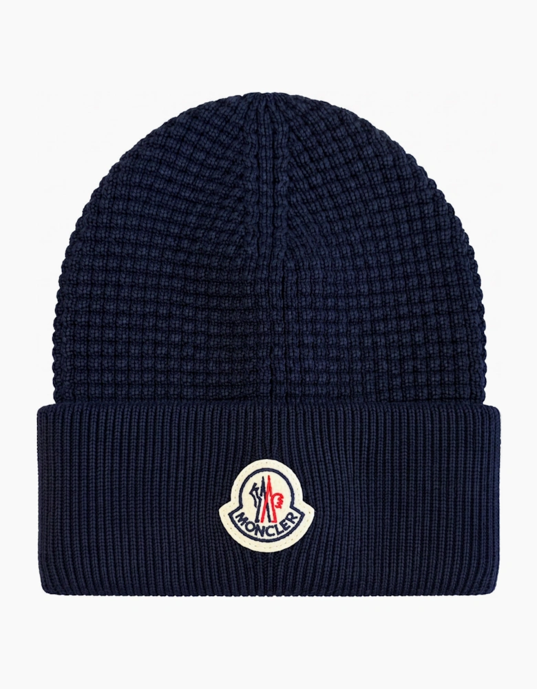 Moncler Logo Beanie Navy