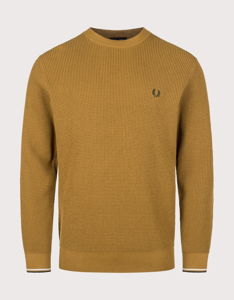 Regular Fit Waffle Stitch Jumper
