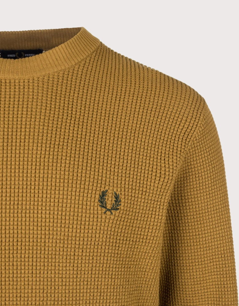 Regular Fit Waffle Stitch Jumper