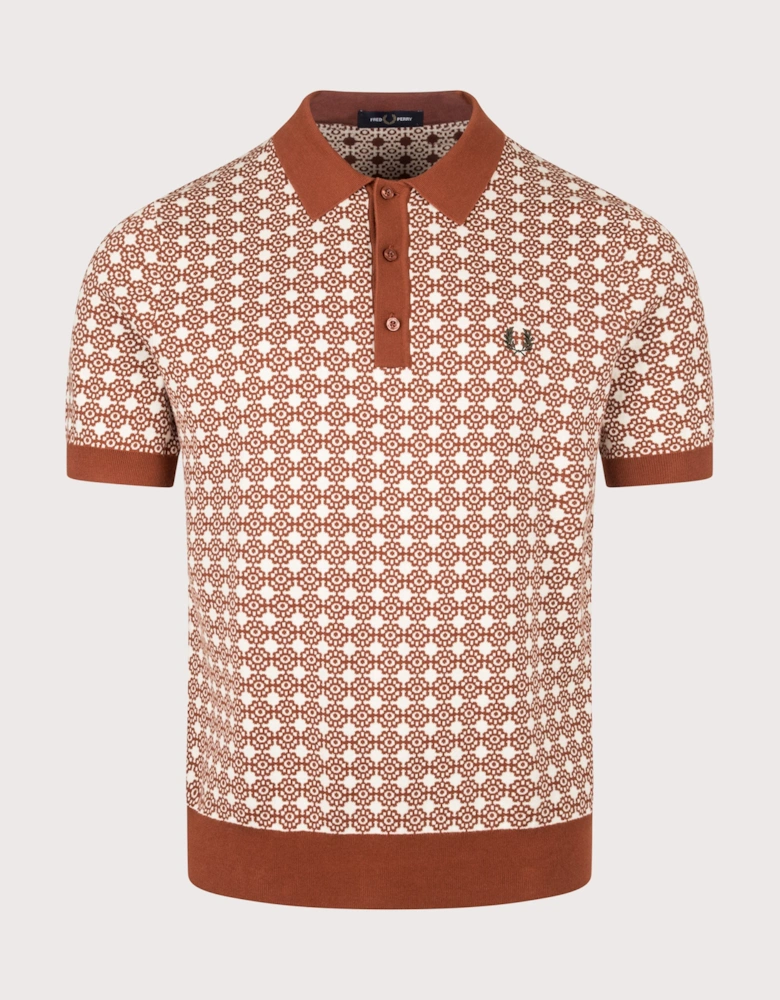 Regular Fit Floral Jacquard Polo Shirt