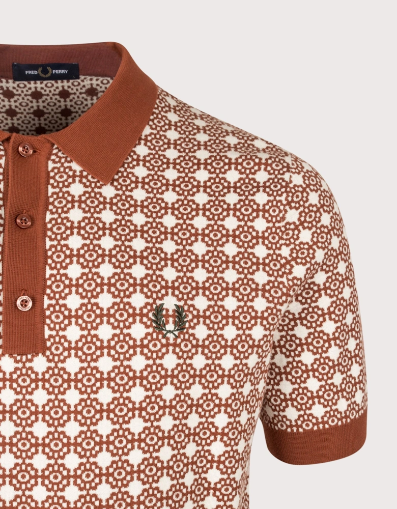 Regular Fit Floral Jacquard Polo Shirt