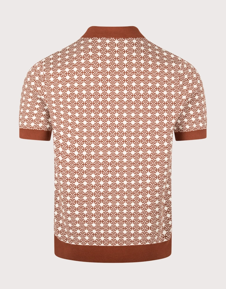Regular Fit Floral Jacquard Polo Shirt