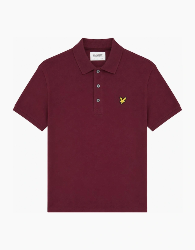 Lyle & Scott Plain Polo Shirt Burgundy