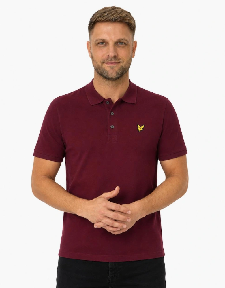Lyle & Scott Plain Polo Shirt Burgundy
