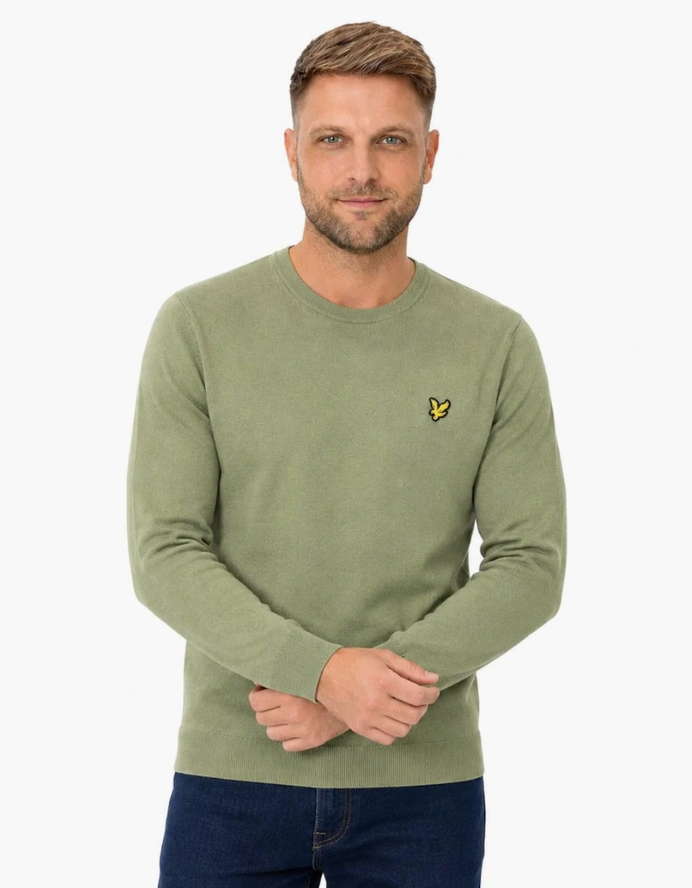 Lyle & Scott Merino Crew Neck Jumper Smoke Olive