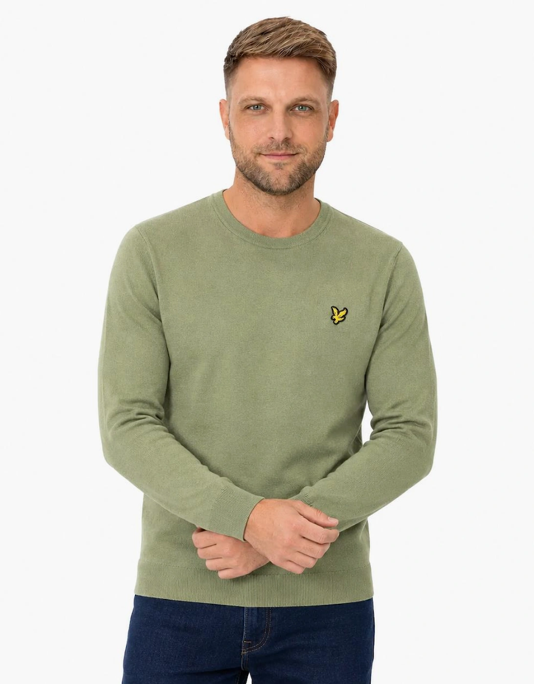 Lyle & Scott Merino Crew Neck Jumper Smoke Olive