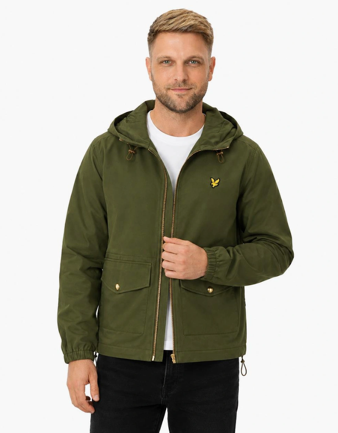 Lyle & Scott Waxed Hooded Utility Jacket True Olive