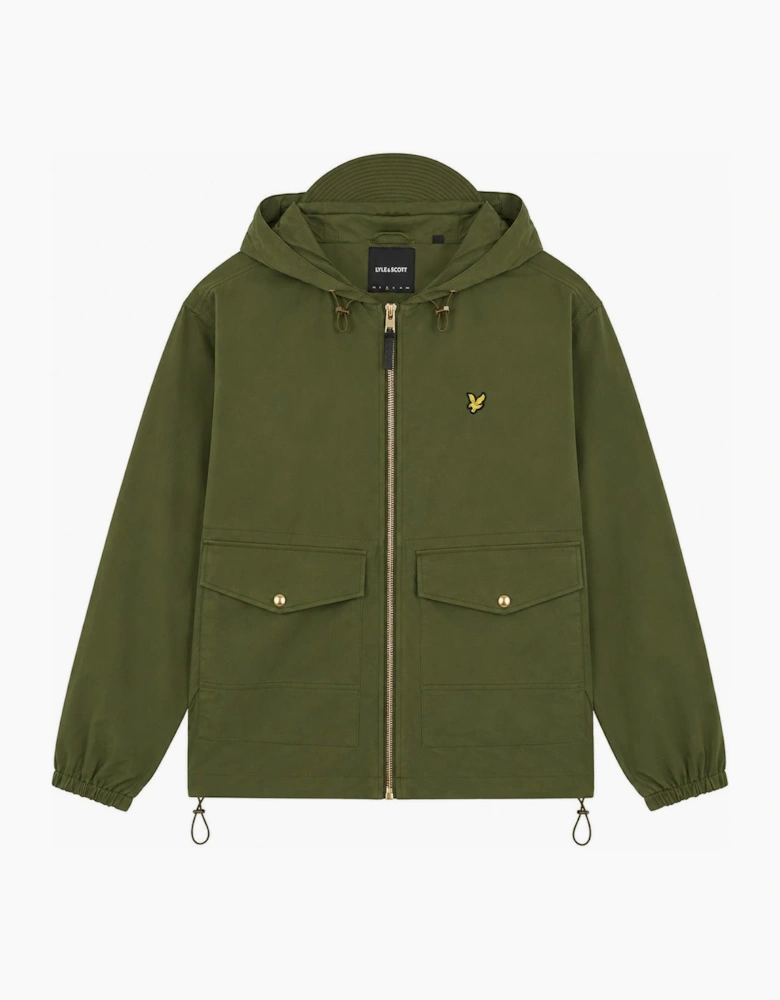 Lyle & Scott Waxed Hooded Utility Jacket True Olive