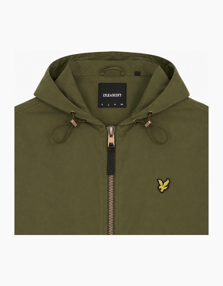 Lyle & Scott Waxed Hooded Utility Jacket True Olive