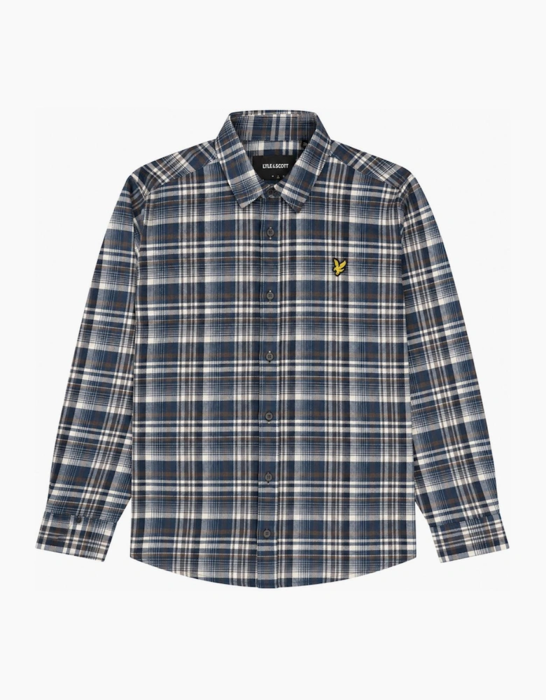 Lyle & Scott L/S Brushed Check Shirt Aegean Blue