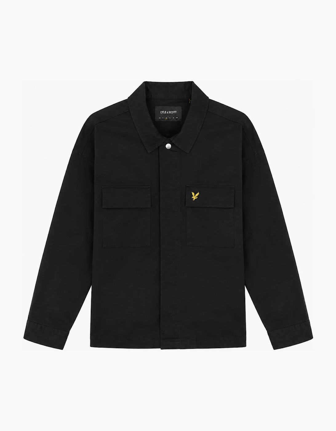 Lyle And Scott Men's Black Lyle & Scott Washed Overshirt Jet - Size 42/Regular