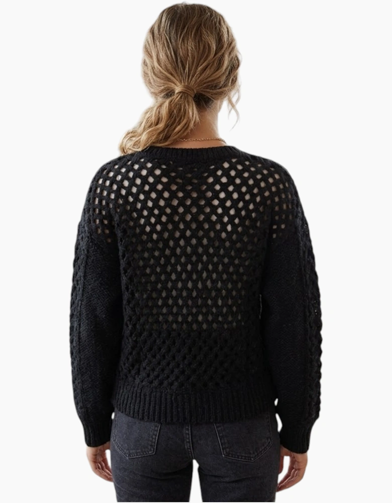 DIESEL M GRATA Womens Pullover Jumper Long Sleeve Crew Neck Knitted Black Sweats