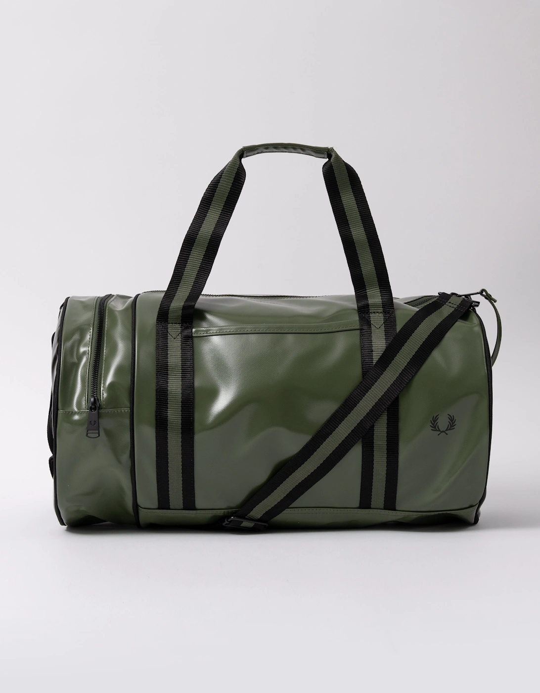 Fred Perry Recycled Polyester Classic Barrel Bag - Laurel Wreath Green/Black Z50, 6 of 5