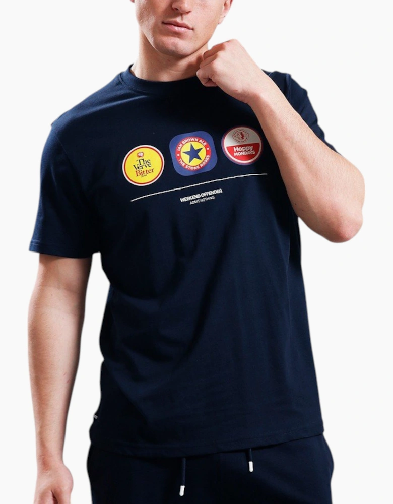 Weekend Offender Mens T Shirt Beer Mats Graphic Print Crew Neck Casual Cotton