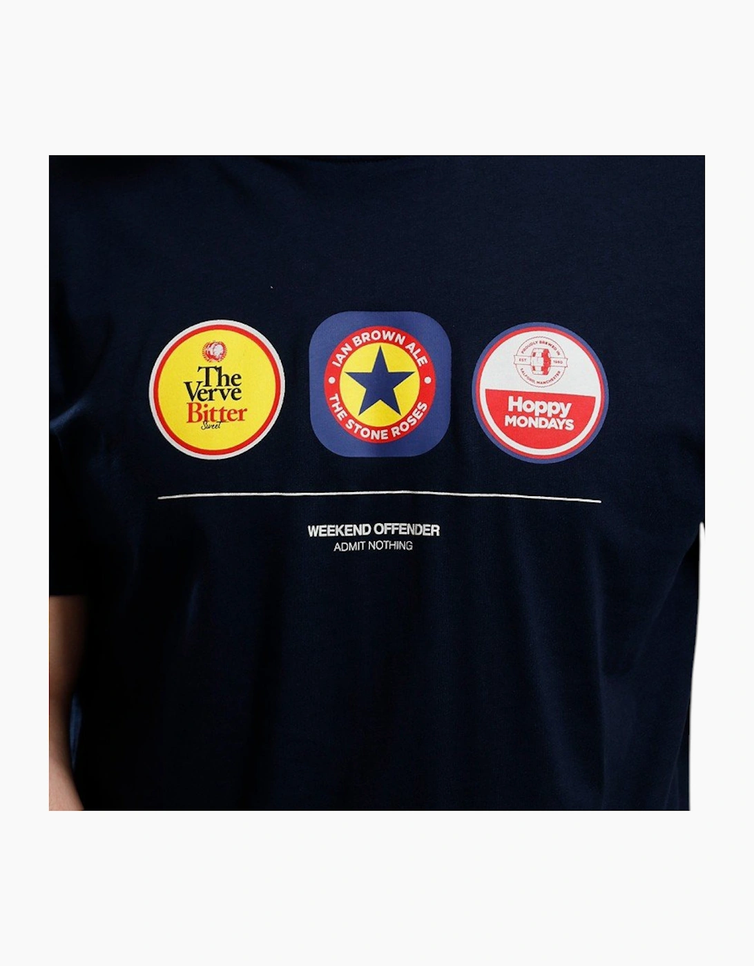 Weekend Offender Mens T Shirt Beer Mats Graphic Print Crew Neck Casual Cotton