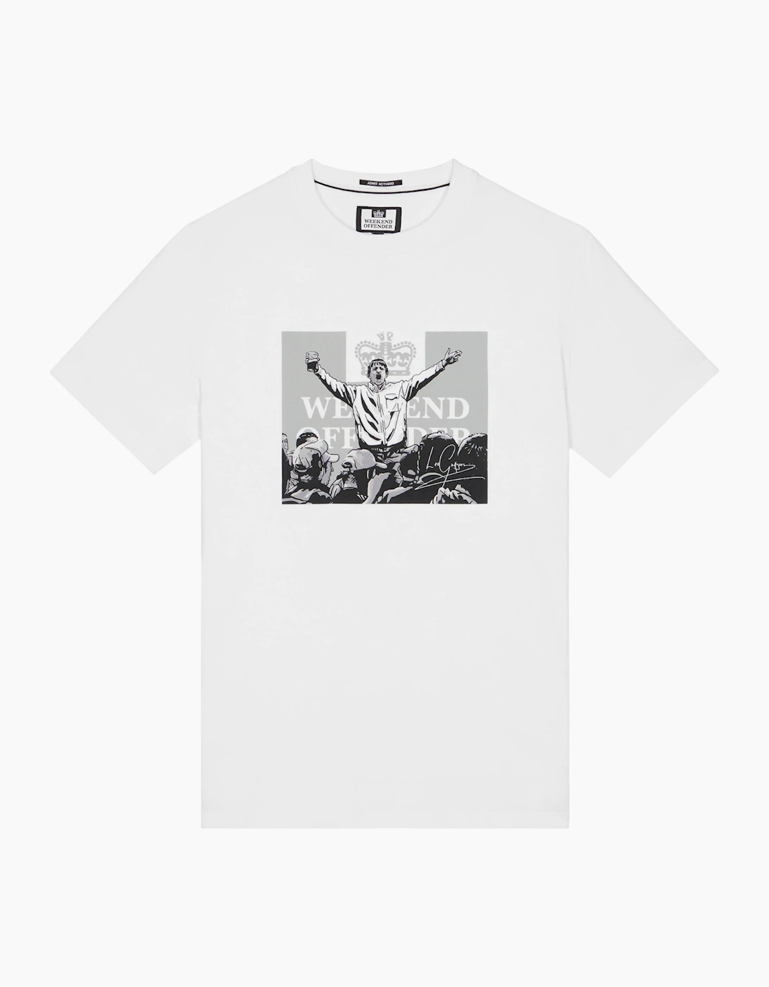 Weekend Offender Mens T Shirt Crew Neck Short Sleeve Leo Graphic Mono Summer Tee