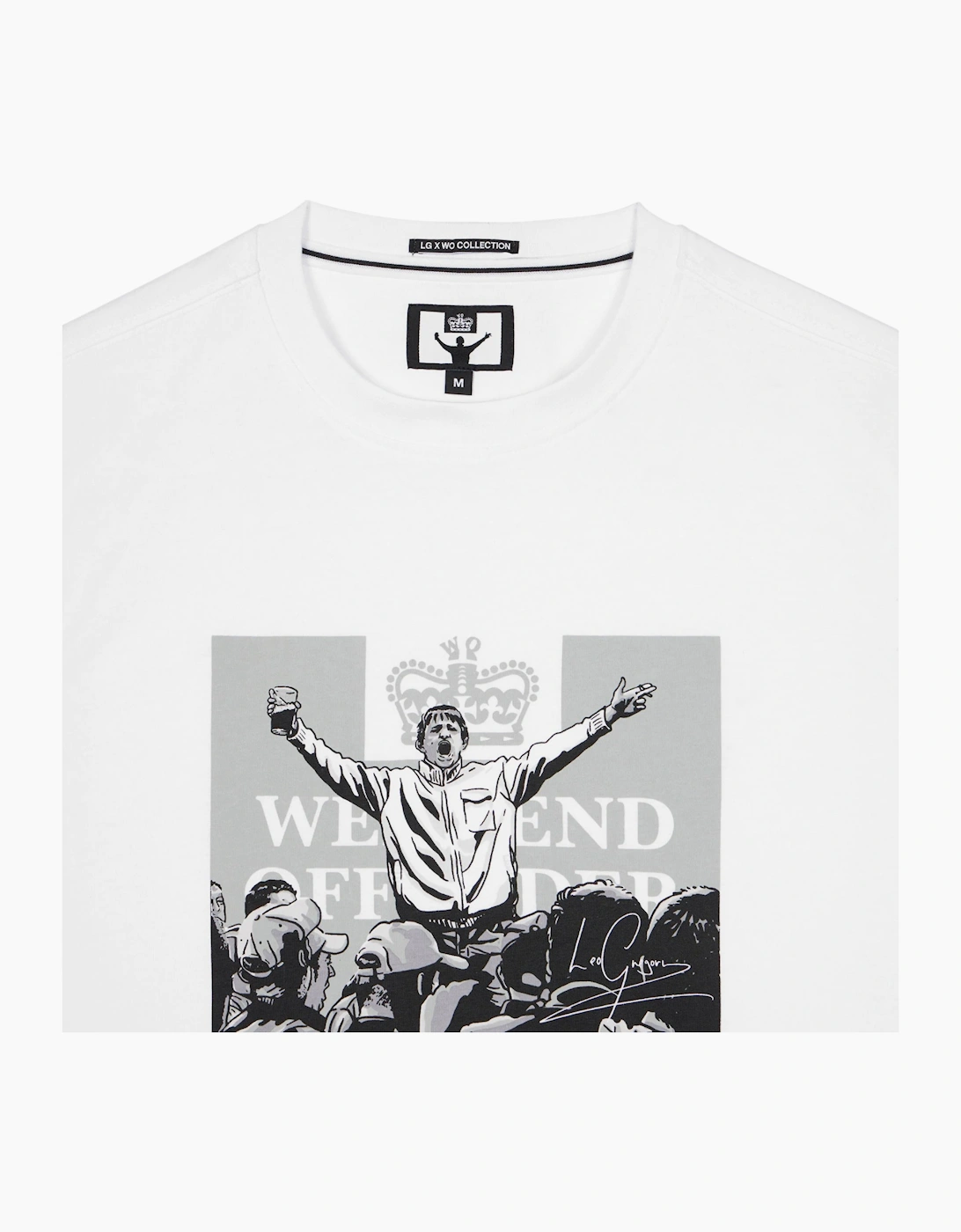 Weekend Offender Mens T Shirt Crew Neck Short Sleeve Leo Graphic Mono Summer Tee